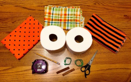 Supplies for Toilet Paper Pumpkins