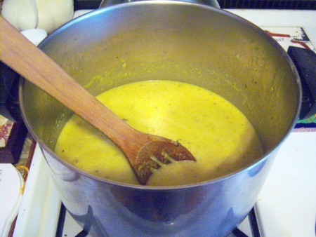 A pot of Curried Apple Bisque