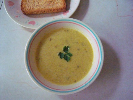 A bowl of Curried Apple Bisque