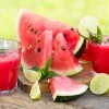 A collection of drinks made with watermelon.
