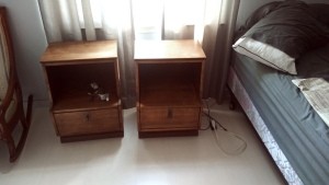 Two small wooden nightstands.