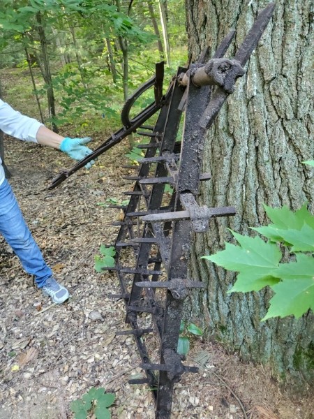 An old piece of farming equipment.
