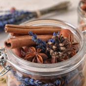 A jar of homemade potpourri.