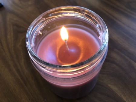 The finished lit candle.