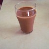 A glass of chocolate shake.