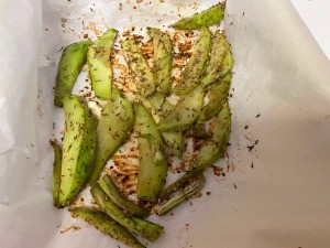 The roasted chayote squash.
