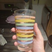 Striped vintage drinking glasses.