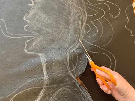 Cutting out the silhouette.