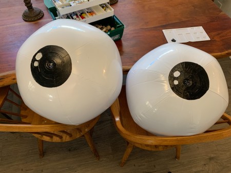 The two painted eyeballs.