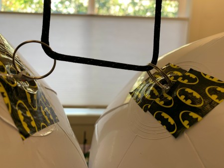 Attaching the tree eyes.