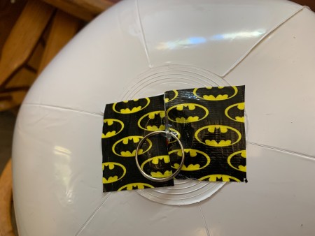 Taping on the jump ring.