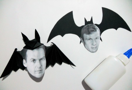 Attaching headshots to the bats.