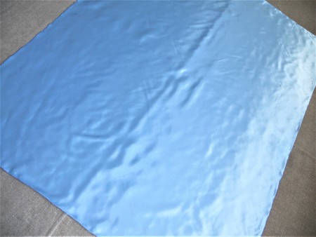 The full blue blanket, sewn together.