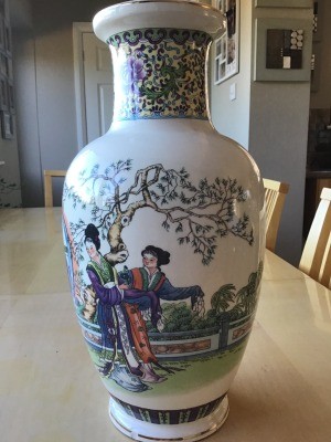 A decorative pottery jar.
