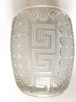 A heavy decorative drinking glass.