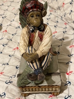 A monkey figurine.