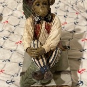 A monkey figurine.