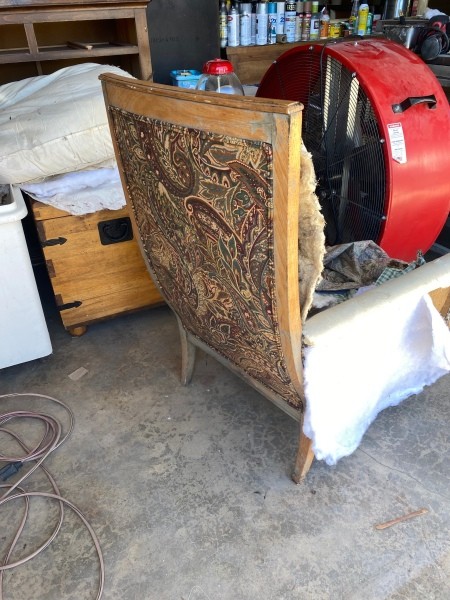 The back of an armchair.