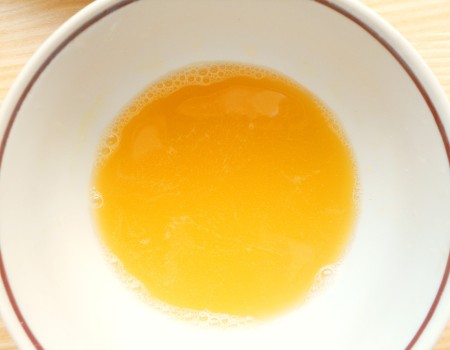 The resulting orange juice.