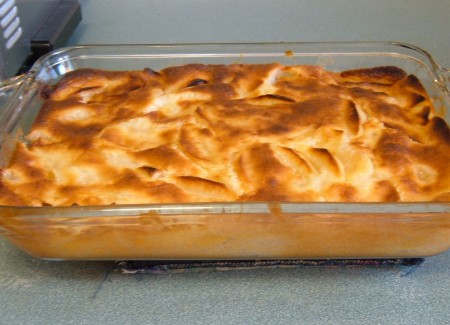 The finished apple cobbler.