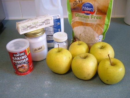 Ingredients for apple cobbler.