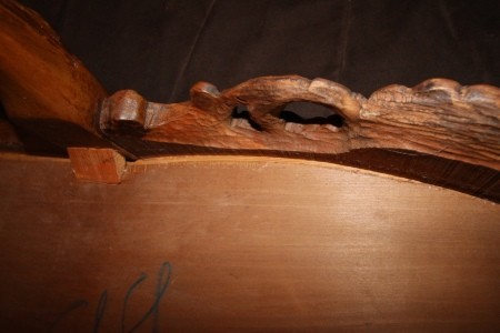 The underside of a coffee table.