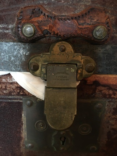 The lock of an old trunk.