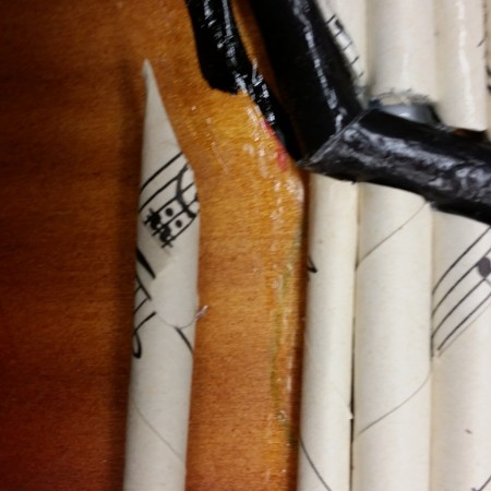 Rolls of sheet music.