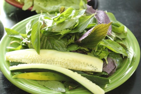 Prepared veggies for the spring roll.