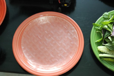 A spring roll wrapper.