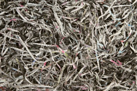 A pile of shredded newspaper.