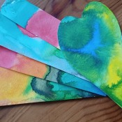 The completed colour smudge bookmarks.