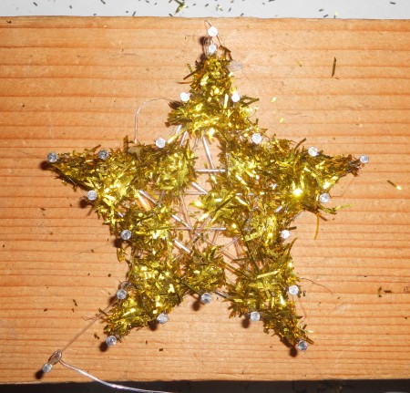 The completed glitter star.
