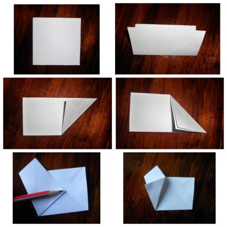 Folding a perfect star from a piece of paper.