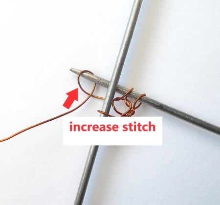 Knitting the copper wire.