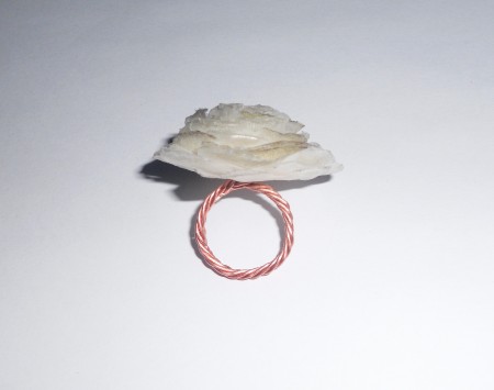 The fish scales added to the ring in a flower shape.