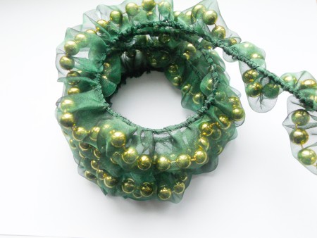 Spiraling the organza into a tree shape.