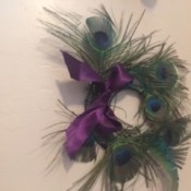 The completed Peacock Feather Wreath