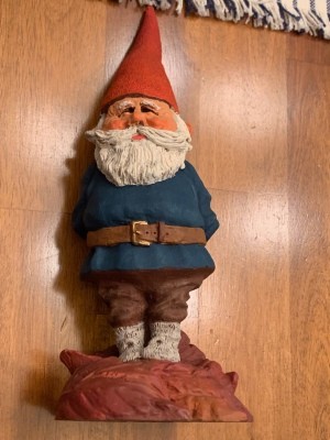 A gnome figurine.