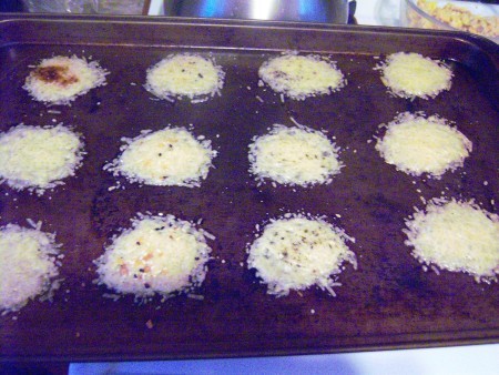 The baked parmesan keto wafers.