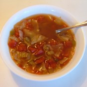 The completed bowl of soup.