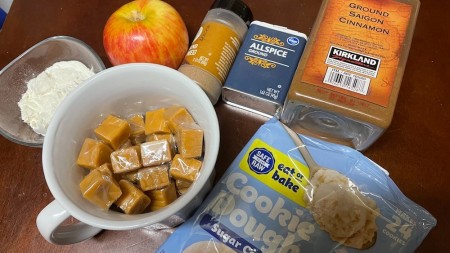 Ingredients for Chewy Caramel Apple Cookies