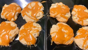 The finished caramel apple cookies.