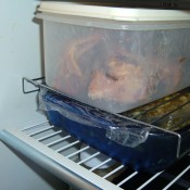 Using small oven racks in the refrigerator.