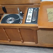 A Zenith cabinet phonograph.