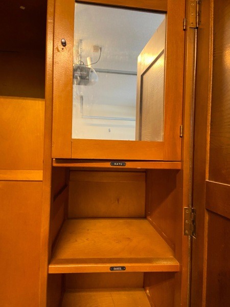 The inside of the wardrobe.