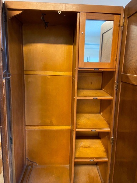 The inside of the wardrobe.