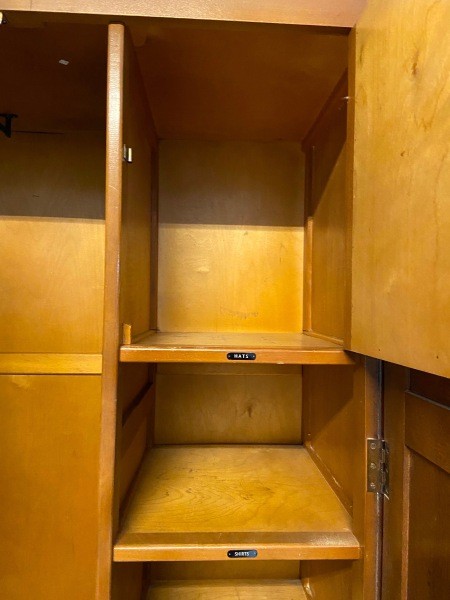 The inside of the wardrobe.