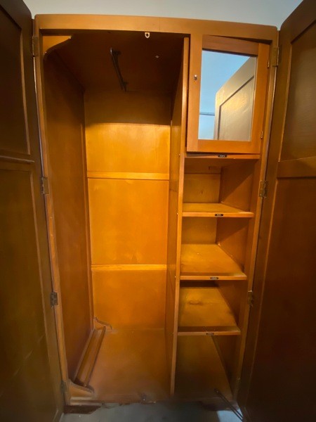 The inside of the wardrobe.