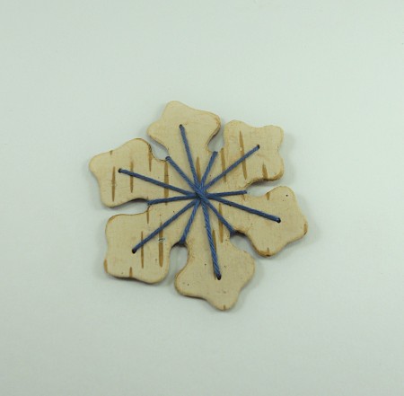 The front of the decorated snowflake.